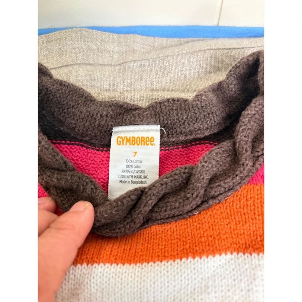 Gymboree Girls Stripe Knit Bundle‎ Cardigan and 2 Sweater Dresses Size 6-7 3pc